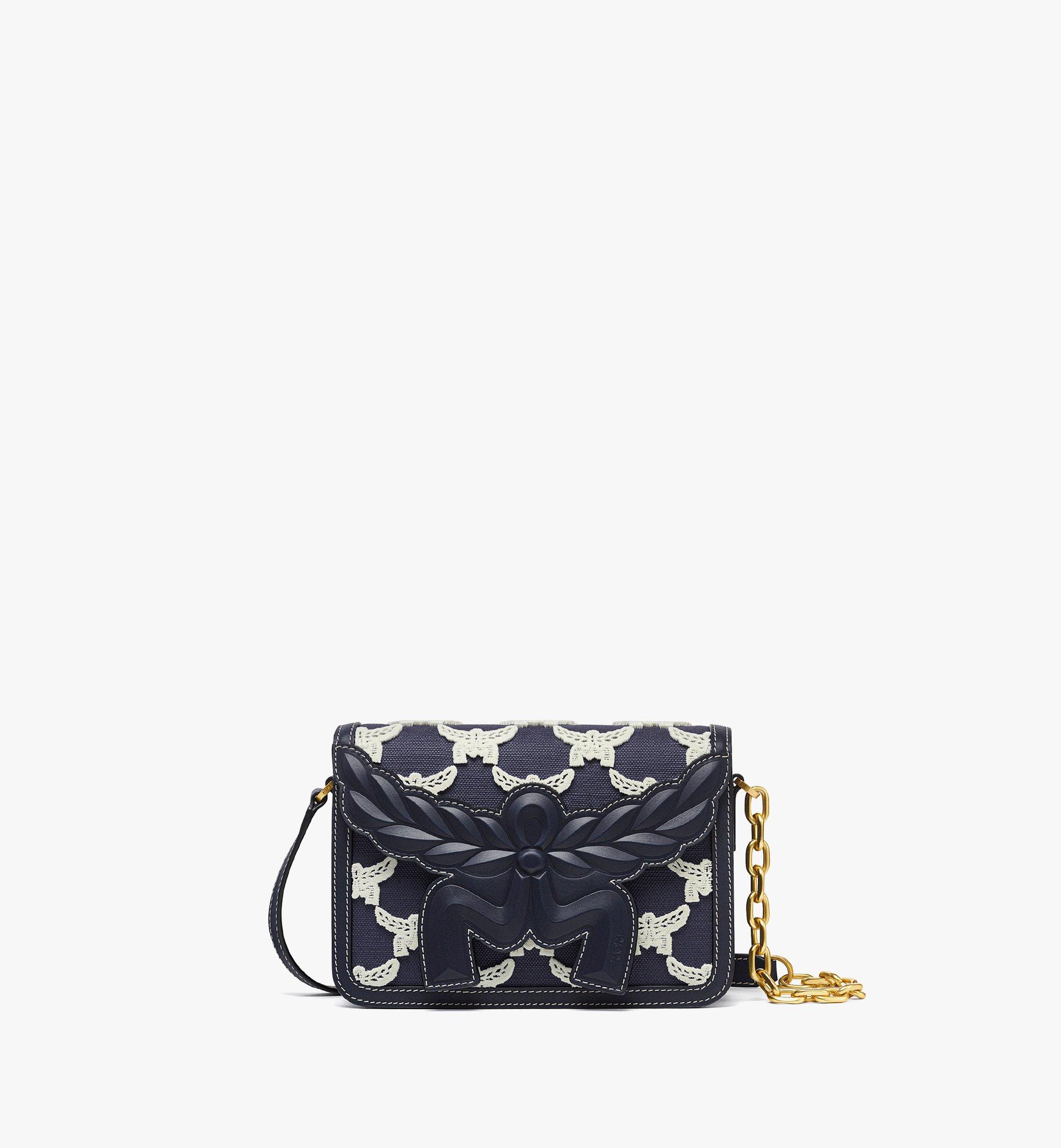 Himmel Crossbody in Leather and Laurel Flocking 1